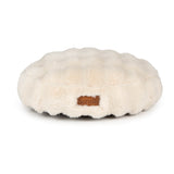 Scruffs Festive Fur 50cm Round Cat Bed - Cream