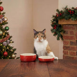 Scruffs Winters Tail 13cm Stoneware Food & Saucer Gift Set - Red