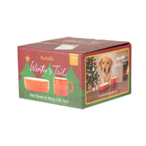 Scruffs Winters Tail 15cm Stoneware Food Bowl & Mug Gift Set - Red