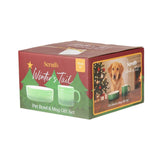 Scruffs Winters Tail 15cm Stoneware Food Bowl & Mug Gift Set - Green
