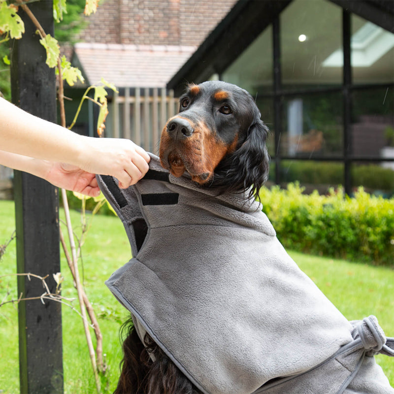 Scruffs Expedition Deluxe Noodle & Microfibre Dog Drying Coat - Large - Storm Grey