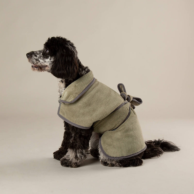 Scruffs Expedition Deluxe Noodle & Microfibre Dog Drying Coat - Medium - Khaki Green