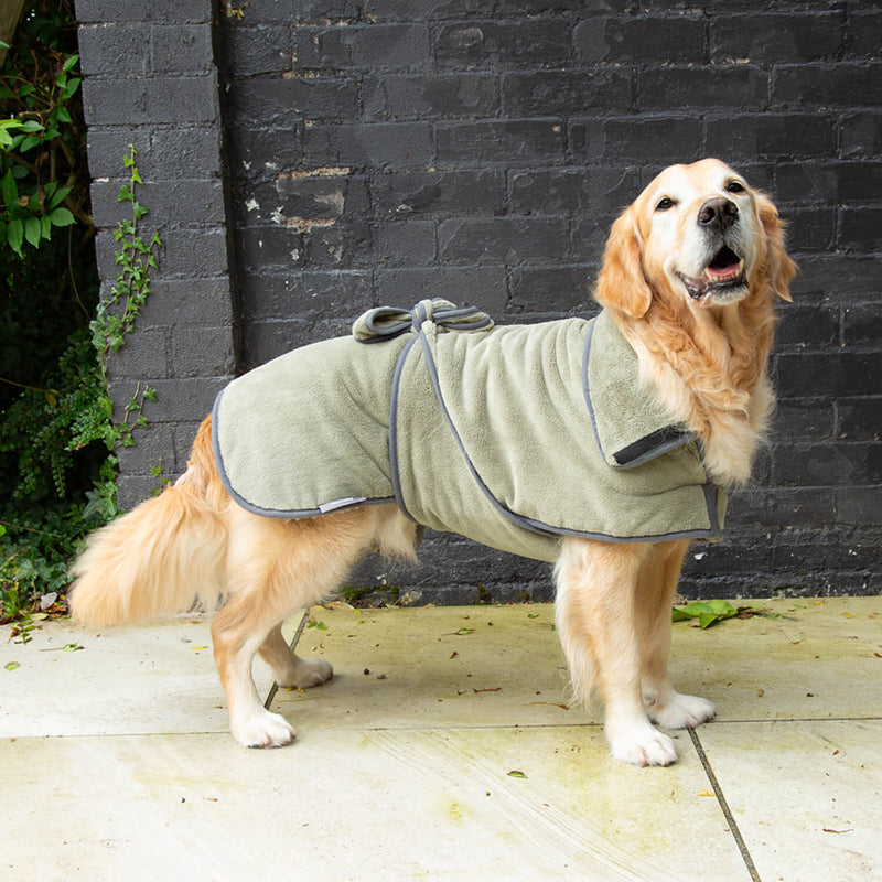 Scruffs Expedition Deluxe Noodle & Microfibre Dog Drying Coat - Large - Khaki Green