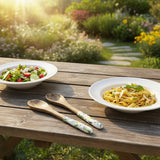 Candlelight Mango Wood Serving Fork & Spoon Set - Lemons & Leaves