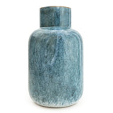 Candlelight Short Neck Bottle Vase - Reactive Blue Glaze