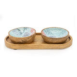 Candlelight 3-Piece Mango Wood Dipping Bowl Set - Coastal Shores