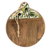 Candlelight Mango Wood Round Chopping Board - Olives