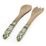 Candlelight Mango Wood Serving Fork & Spoon Set - Olives