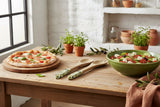 Candlelight Mango Wood Serving Fork & Spoon Set - Olives