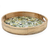 Candlelight 30cm Mango Wood Round Serving Tray - Olives