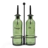 Candlelight Oil & Vinegar Glass Pourer Set - Olives