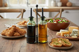 Candlelight Oil & Vinegar Glass Pourer Set - Olives