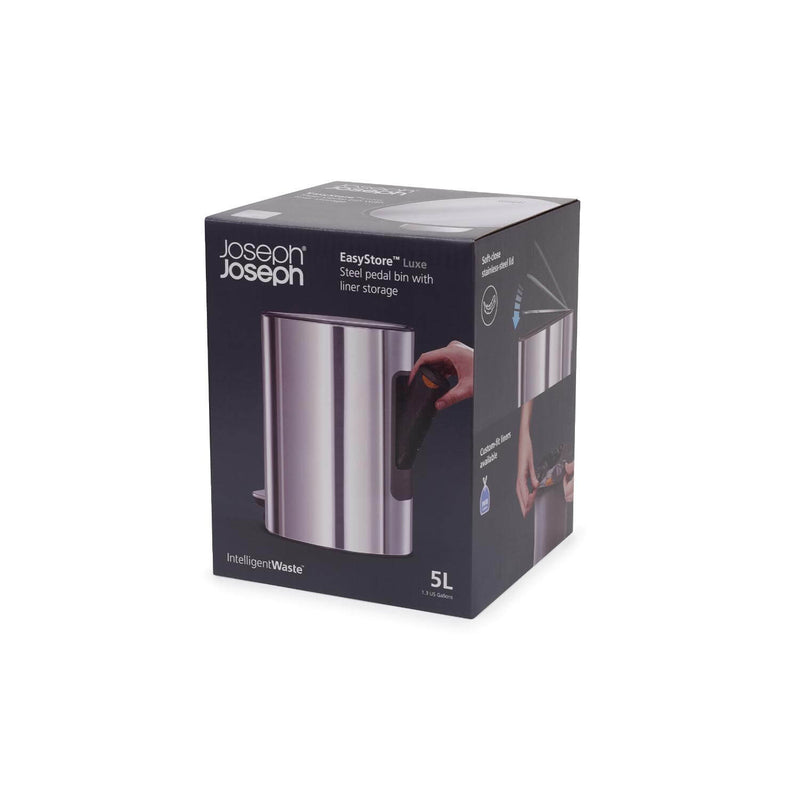 Joseph Joseph EasyStore Luxe 5-Litre Pedal Bin - Stainless Steel