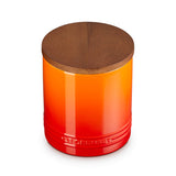 Le Creuset Stoneware Signature 1.1 Litre Storage Jar with Wooden Lid - Volcanic