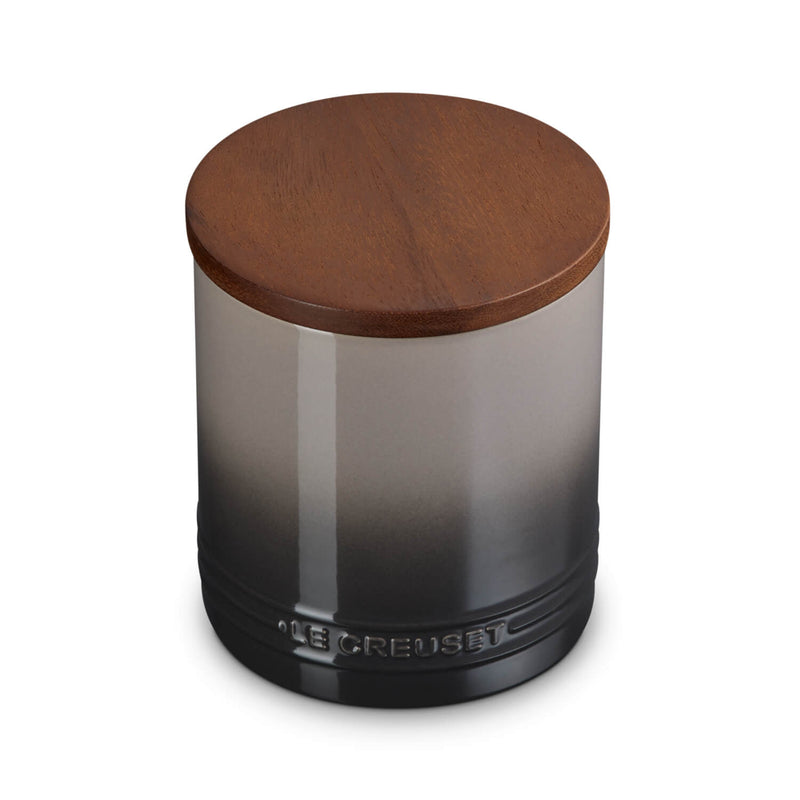 Le Creuset Stoneware Signature 1.1 Litre Storage Jar with Wooden Lid - Flint