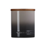 Le Creuset Stoneware Signature 1.1 Litre Storage Jar with Wooden Lid - Flint
