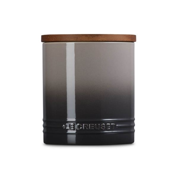 Le Creuset Stoneware Signature 1.1 Litre Storage Jar with Wooden Lid - Flint
