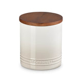 Le Creuset Stoneware Signature 1.1 Litre Storage Jar with Wooden Lid - Meringue