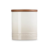 Le Creuset Stoneware Signature 1.1 Litre Storage Jar with Wooden Lid - Meringue