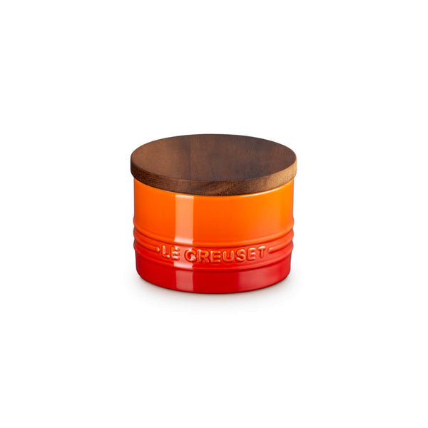 Le Creuset Stoneware Signature 200ml Storage Jar with Wooden Lid - Volcanic