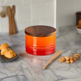 Le Creuset Stoneware Signature 200ml Storage Jar with Wooden Lid - Volcanic