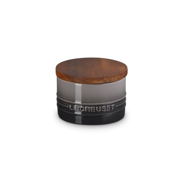 Le Creuset Stoneware Signature 200ml Storage Jar with Wooden Lid - Flint