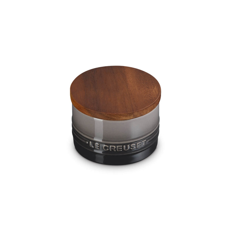 Le Creuset Stoneware Signature 200ml Storage Jar with Wooden Lid - Flint