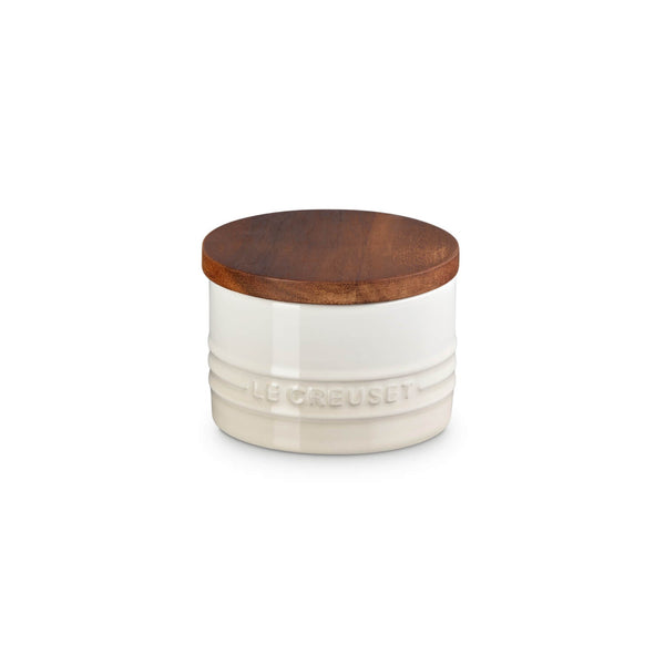 Le Creuset Stoneware Signature 200ml Storage Jar with Wooden Lid - Meringue