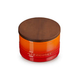 Le Creuset Stoneware Signature 470ml Storage Jar with Wooden Lid - Volcanic