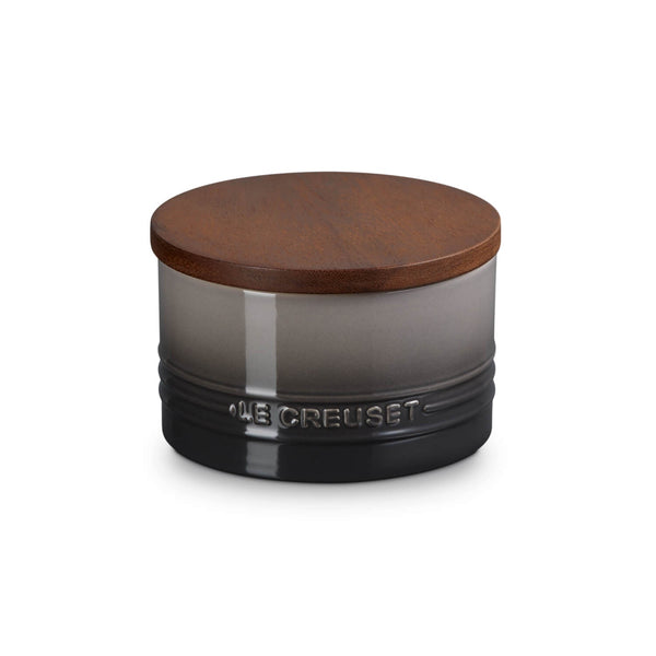 Le Creuset Stoneware Signature 470ml Storage Jar with Wooden Lid - Flint