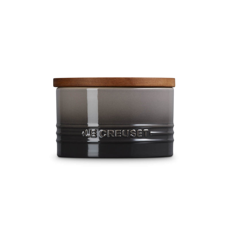 Le Creuset Stoneware Signature 470ml Storage Jar with Wooden Lid - Flint