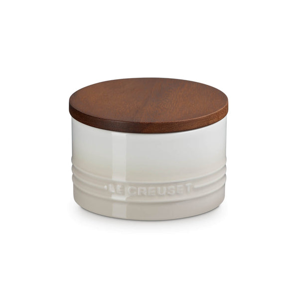 Le Creuset Stoneware Signature 470ml Storage Jar with Wooden Lid - Meringue