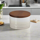 Le Creuset Stoneware Signature 470ml Storage Jar with Wooden Lid - Meringue
