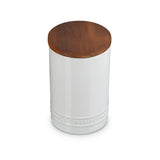 Le Creuset Stoneware Signature 770ml Storage Jar with Wooden Lid - White