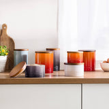 Le Creuset Stoneware Signature 770ml Storage Jar with Wooden Lid - Cerise