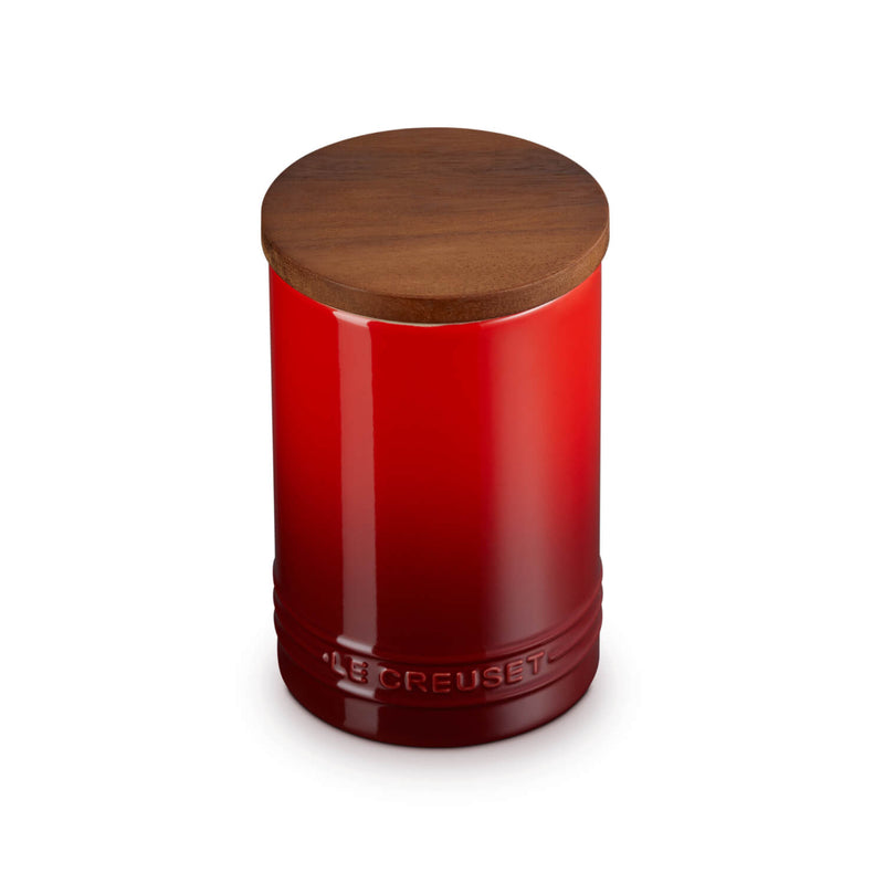 Le Creuset Stoneware Signature 770ml Storage Jar with Wooden Lid - Cerise