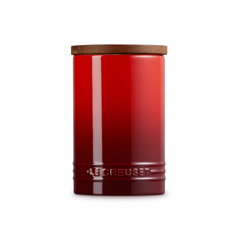 Le Creuset Stoneware Signature 770ml Storage Jar with Wooden Lid - Cerise