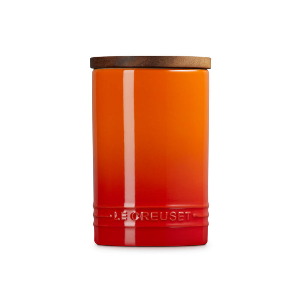 Le Creuset Stoneware Signature 770ml Storage Jar with Wooden Lid - Volcanic