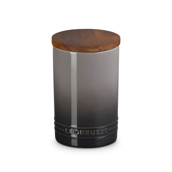 Le Creuset Stoneware Signature 770ml Storage Jar with Wooden Lid - Flint