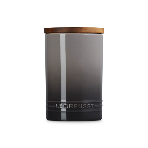 Le Creuset Stoneware Signature 770ml Storage Jar with Wooden Lid - Flint