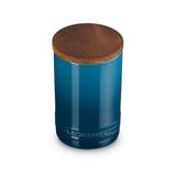Le Creuset Stoneware Signature 770ml Storage Jar with Wooden Lid - Deep Teal