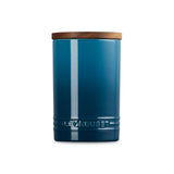 Le Creuset Stoneware Signature 770ml Storage Jar with Wooden Lid - Deep Teal