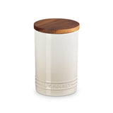 Le Creuset Stoneware Signature 770ml Storage Jar with Wooden Lid - Meringue