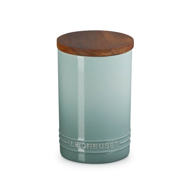 Le Creuset Stoneware Signature 770ml Storage Jar with Wooden Lid - Sea Salt