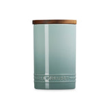 Le Creuset Stoneware Signature 770ml Storage Jar with Wooden Lid - Sea Salt