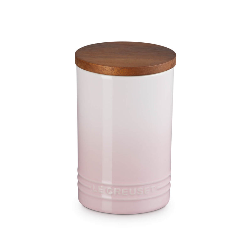 Le Creuset Stoneware Signature 770ml Storage Jar with Wooden Lid - Shell Pink