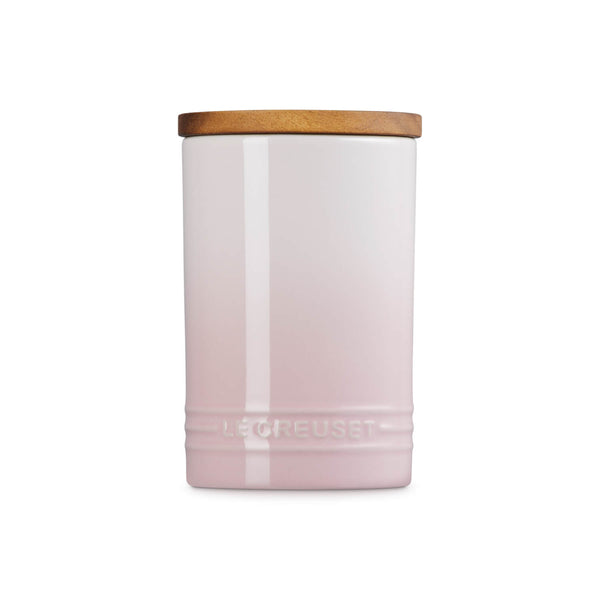 Le Creuset Stoneware Signature 770ml Storage Jar with Wooden Lid - Shell Pink