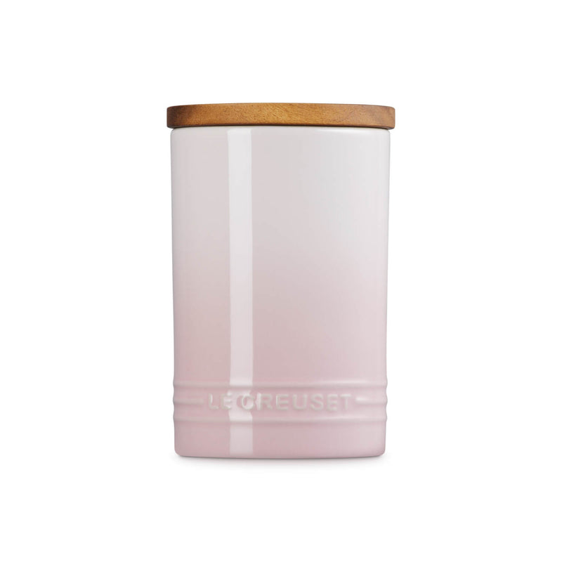 Le Creuset Stoneware Signature 770ml Storage Jar with Wooden Lid - Shell Pink
