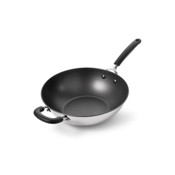 Prestige Made To Last 29cm Stainless Steel Non-Stick Wok With Helper Handle