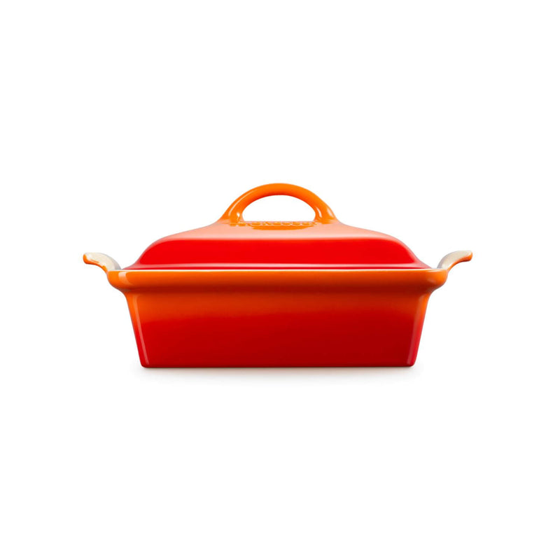 Le Creuset Heritage Stoneware 23cm Square Dish with Lid - Volcanic